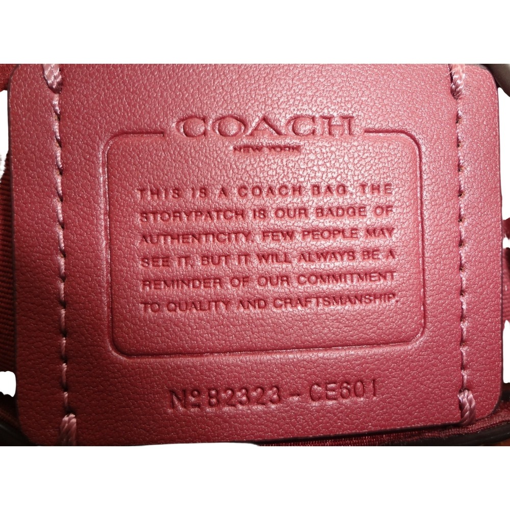 Coach Dempsey Drawstring Backpack Signature Canvas Varsity Stripe Khaki - Picture 8 of 8